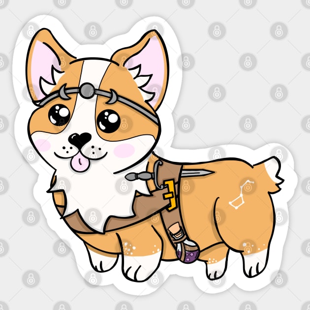 Corgi Stargazer | Sorcerer | Alchemist | DND Dog Sticker by Roll 4 Cuteness 